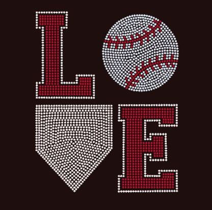 LOVE Baseball/Softball Spangle Design - Choose your apparel